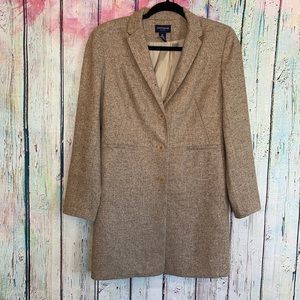 Ann Taylor Tan Tweed Blazer Coat